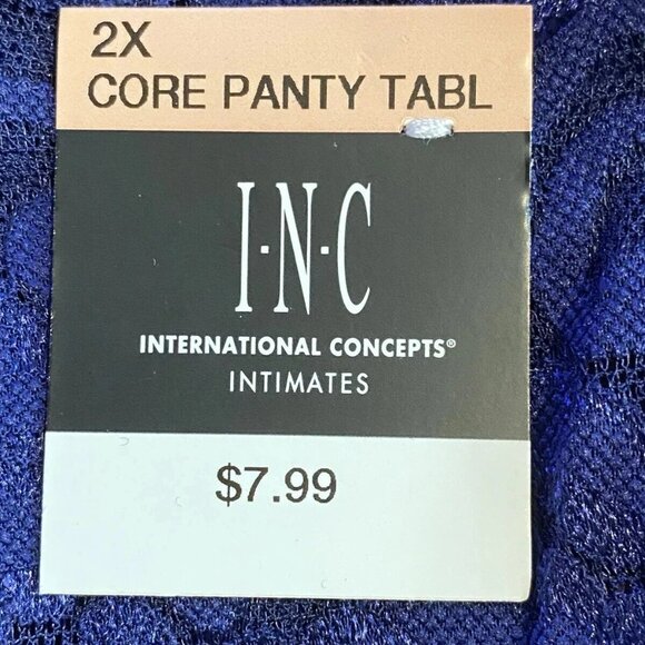 I.n.c. International Concepts Plus Size Lace Thong Underwear Lingerie, Navy, 2X - Picture 4 of 5